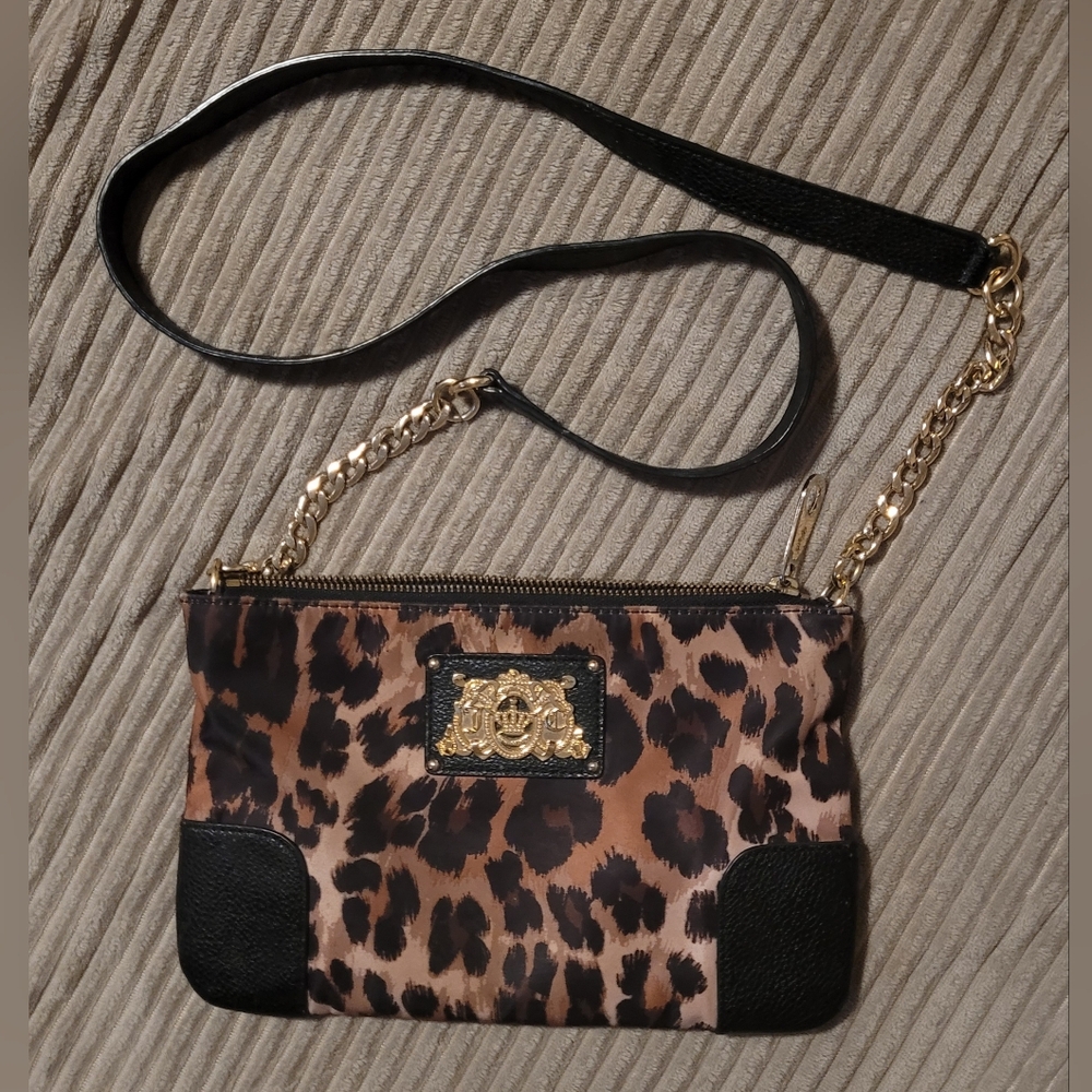 Juicy Couture Leopard Print Crossbody Bag with Gold Hardware